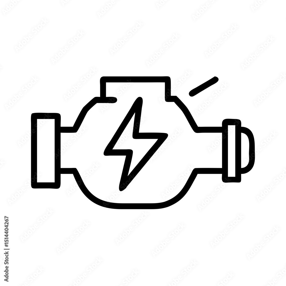 Poster engine charging icon on transparent background for web and graphic design