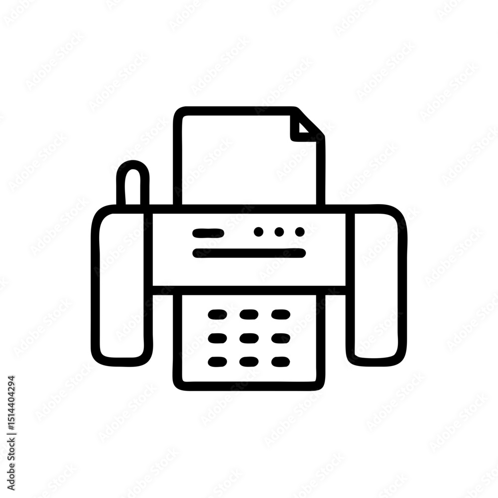 Poster fax machine icon on transparent background for web and graphic design