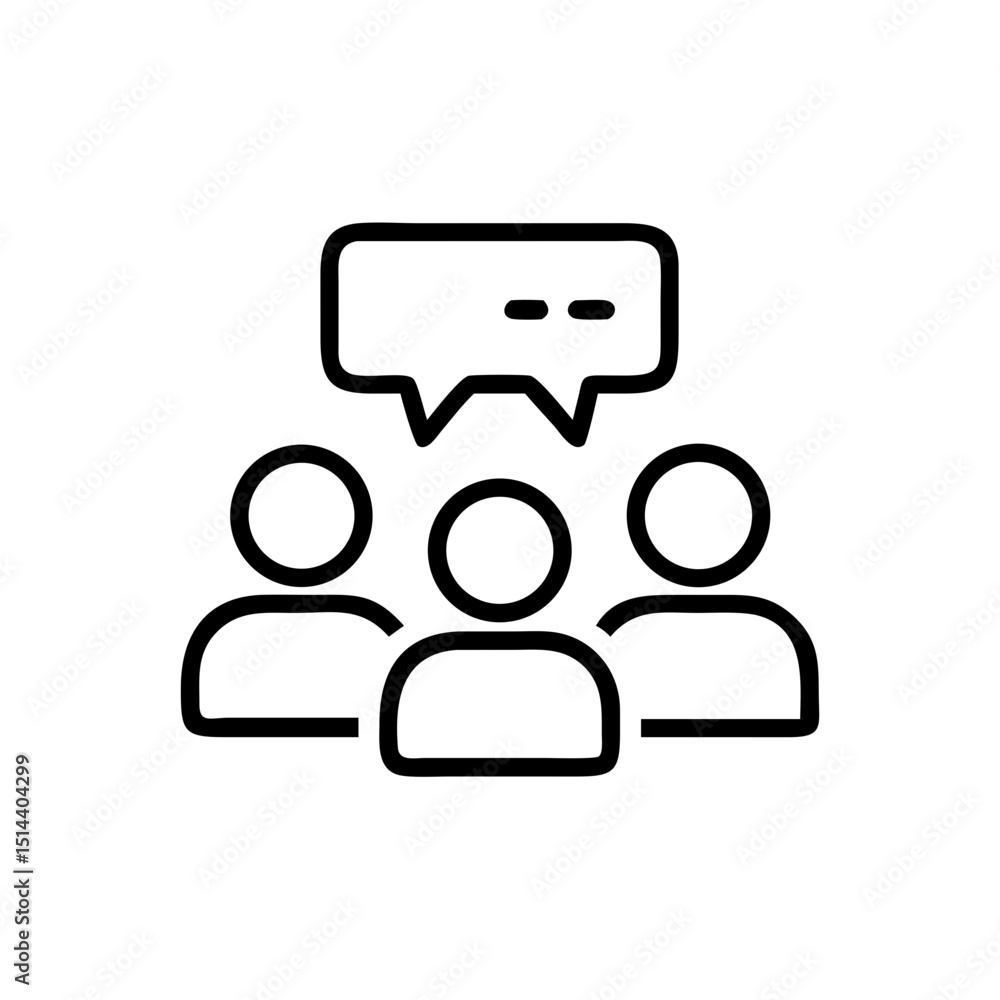 Poster group chat icon on transparent background for web and graphic design
