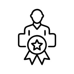 Employee reward icon on transparent background for web and graphic design