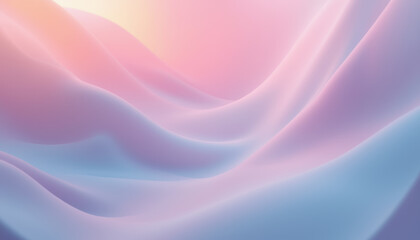 Naklejka premium Soft gradients transition smoothly in serene landscape of pastel colors, creating calming and ethereal atmosphere. gentle waves evoke sense of tranquility and peace