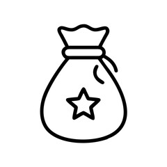 Money bag with star icon on transparent background for web and graphic design