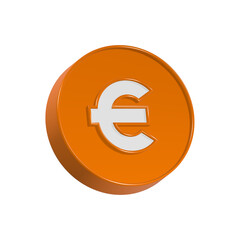 Euro icon currency symbol 3d rendering
