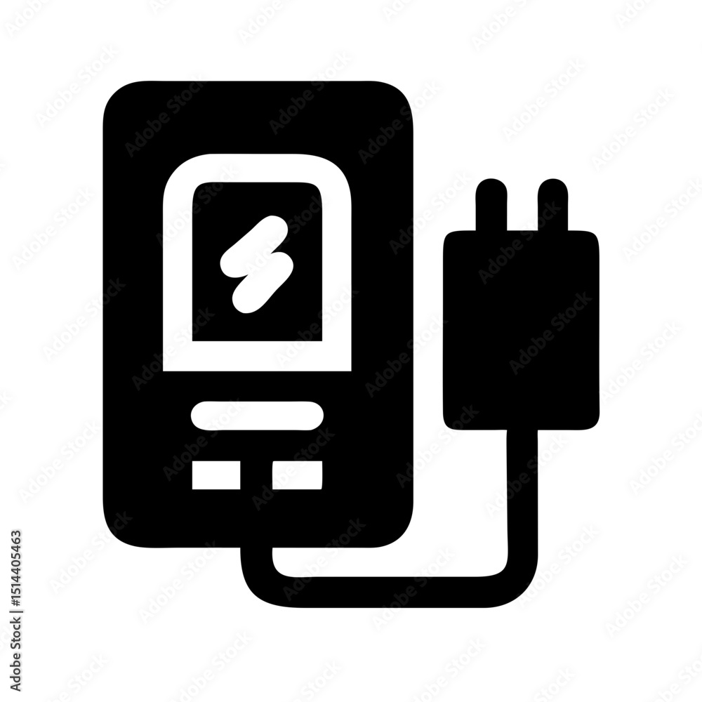 Aufkleber silhouette charging device icon on transparent background for web and graphic design