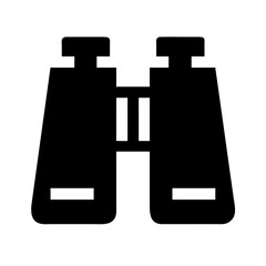 Silhouette binocular vision icon on transparent background for web and graphic design