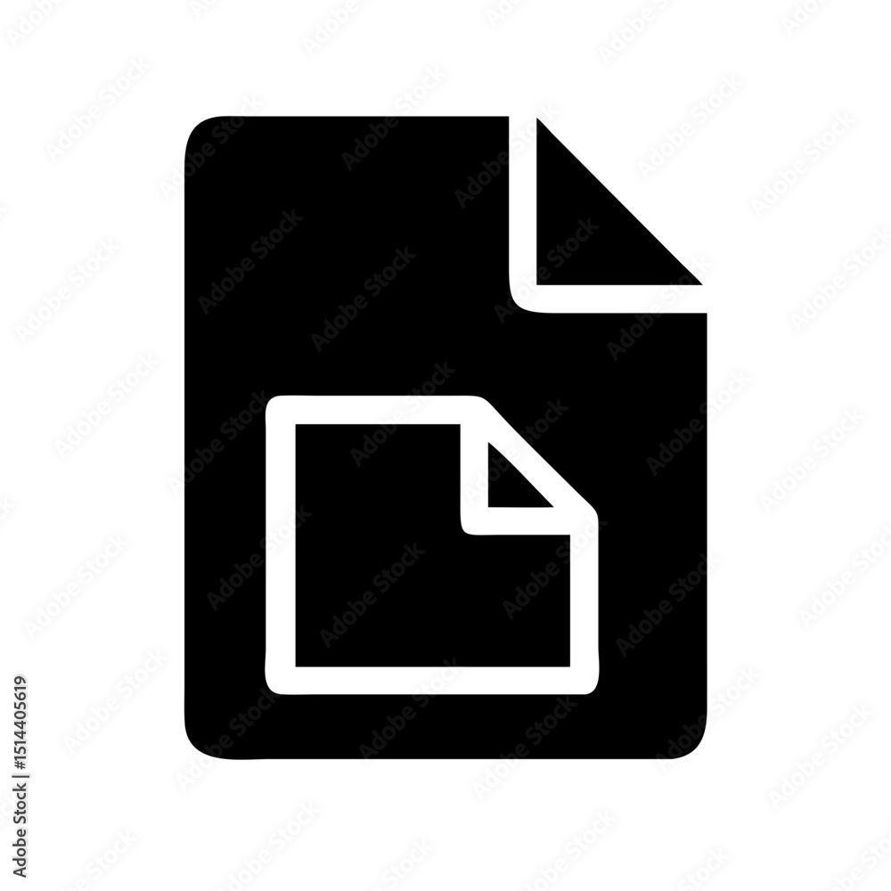Aufkleber silhouette document with corner folded icon on transparent background for web and graphic design