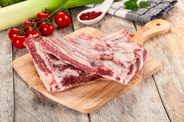 Raw pork ribs for cooking