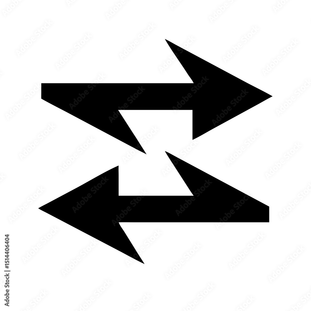Poster silhouette dual charging arrows icon on transparent background for web and graphic design