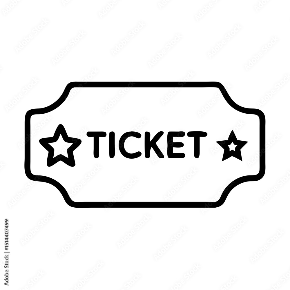 Aufkleber ticket with star icon on transparent background for web and graphic design