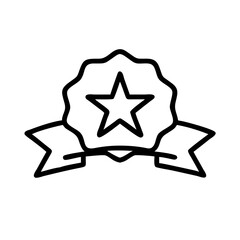 Obraz premium Star badge with ribbon icon on transparent background for web and graphic design