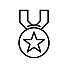 Star medal icon on transparent background for web and graphic design