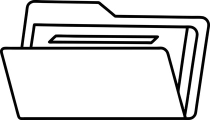 Patient File Folder Line Art Vector Illustration 