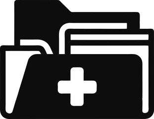 Obraz premium Patient File Folder Silhouette Vector Illustration