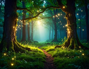 Obraz premium Magical forest path