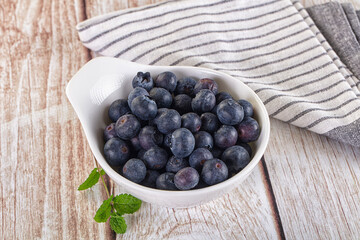 Raw ripe sweet and juicy blueberry