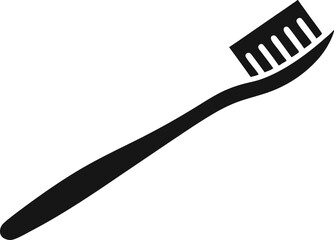 Toothbrush With Paste Silhouette Vector Illustration