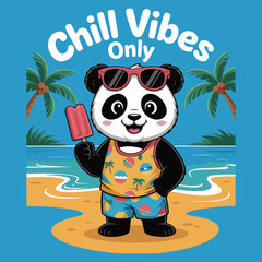 Beach Panda with Chill Vibes