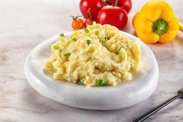 Mashed potato with green onion