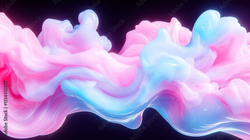 Aufkleber neon data flow, an abstract portrayal of data transmission depicted as a dynamic stream of vibrant p