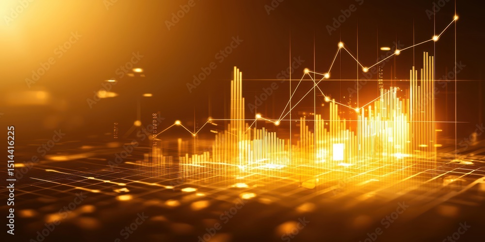 Aufkleber business data unity concept. Abstract financial data visualization with vibrant colors and dynamic graphs.