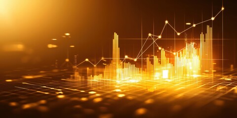 Fototapeta premium business data unity concept. Abstract financial data visualization with vibrant colors and dynamic graphs.