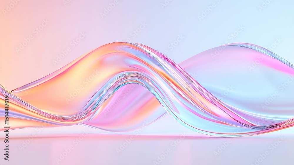 Poster vibrant holographic data stream, a captivating flow of neon gradients and sharp techno shapes, immer