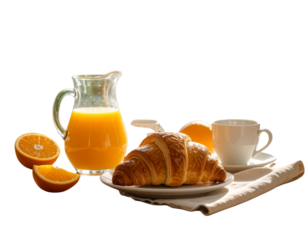  Fresh Orange Juice on a Sunny Breakfast Table