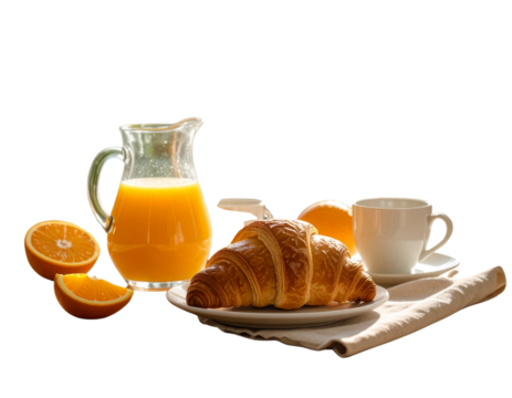  Fresh Orange Juice on a Sunny Breakfast Table