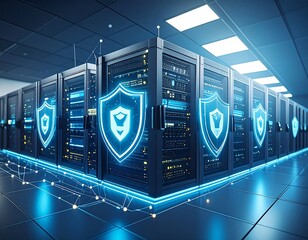 Server room with security shields