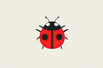 Obraz premium Cute ladybug illustration on a plain background.