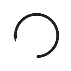 Vector of a curved arrow forming a circle, representing refresh, repeat, or reload.