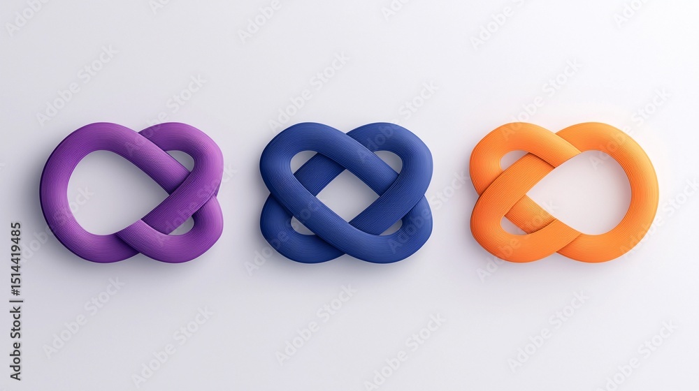 Poster triple overlapping knot elements with soft gradient
