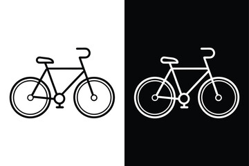 Fototapeta premium Bicycle line Icon. Cycle Vectors in Black & White Isolated Design