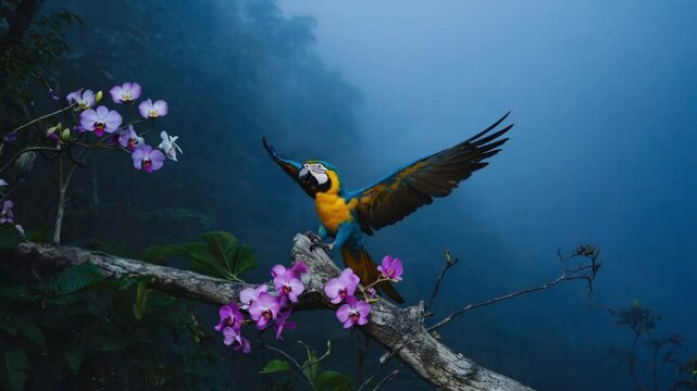 parrot sitting on branch 