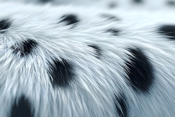 Close up of Dalmatian Dog Fur Texture Black and White Spots Soft Hair