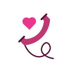 vintage phone receiver with a heart, perfect for depicting romantic calls, love messages, or Valentine's hotline.