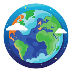 world illustration - planet earth vector graphic