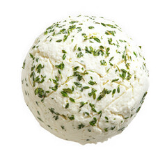 Round herb cheese ball isolated on transparent background