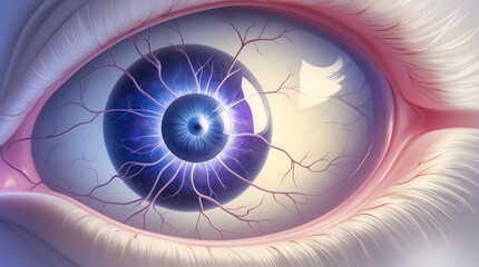 Intricate Digital Art of a Human Eye Close-Up Illustration of Eye Anatomy and Visual Perception
