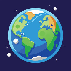 world illustration - planet earth vector graphic