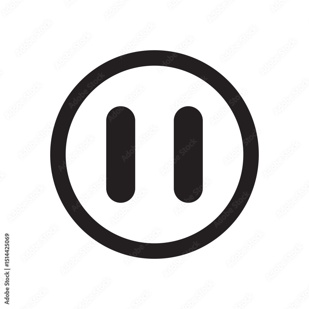 Aufkleber pause button icon vector. bold circular pause button, ideal for media control interfaces, music apps
