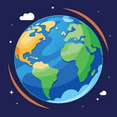 world illustration - planet earth vector graphic