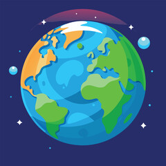 world illustration - planet earth vector graphic