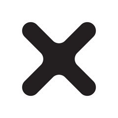 Close button icon vector. minimalist X mark icon commonly used for closing windows, dismissing popups, or canceling actions in UI designs.