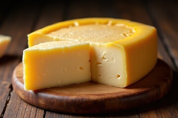 Cheese Wheel on Wooden Setting