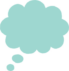 水色のシンプルな雲形の吹き出し