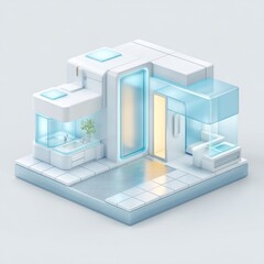 Futuristic Quokka Lab in Isometric 3D Render