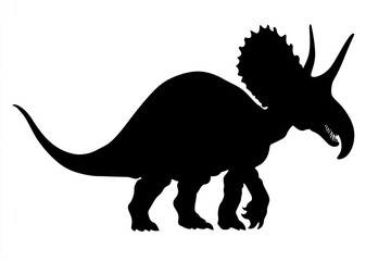 Silhouette of a triceratops dinosaur.