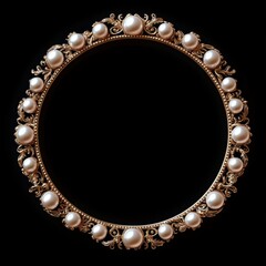 Elegant Round Pearl Necklace Frame Design
