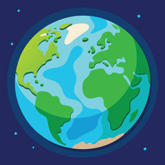 world illustration - planet earth vector graphic